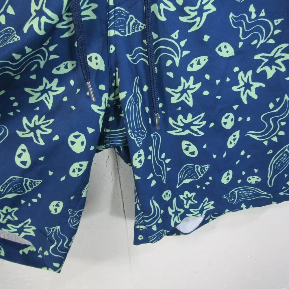 Southern Tide Skipjack Men's XL Swim Trunks Navy Blue Green Sea Life 8